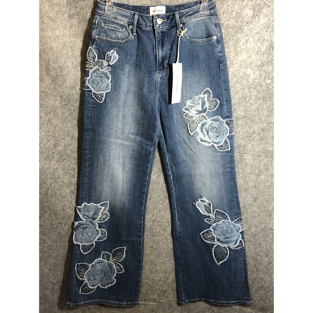 Driftwood Jeans 25x32 Charlee High Rise Retro Flare Embroidered Floral New w Tag